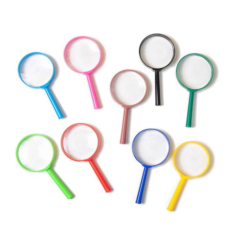 4pcs Children Color Magnifier 60mm Handheld Plastic Magnifying Glass, Color Random Delivery, 60mm 5X