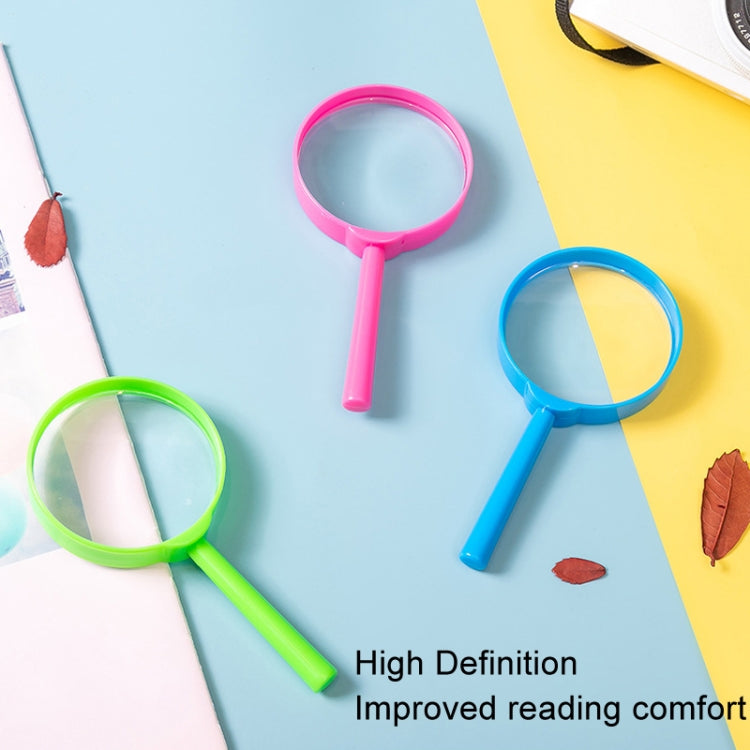 4pcs Children Color Magnifier 60mm Handheld Plastic Magnifying Glass, Color Random Delivery, 60mm 5X