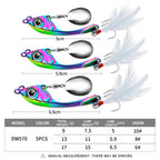 PROBEROS DW570 Fishing Lures Spinning Sequins Long Casting Tremor Swimming VIB Micro Tremor Zinc Alloy Bait, 9g, 13g, 17g