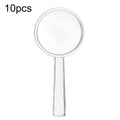 10pcs 3X Magnifying Glass Plastic Transparent Integrated Handheld HD Children Toy Magnifier, 40mm, 28mm