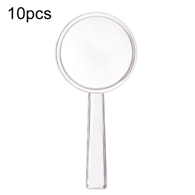 10pcs 3X Magnifying Glass Plastic Transparent Integrated Handheld HD Children Toy Magnifier, 40mm, 28mm