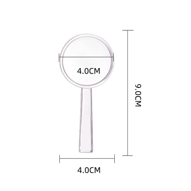 10pcs 3X Magnifying Glass Plastic Transparent Integrated Handheld HD Children Toy Magnifier, 40mm, 28mm