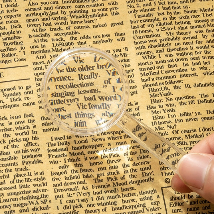10pcs 3X Magnifying Glass Plastic Transparent Integrated Handheld HD Children Toy Magnifier, 40mm, 28mm