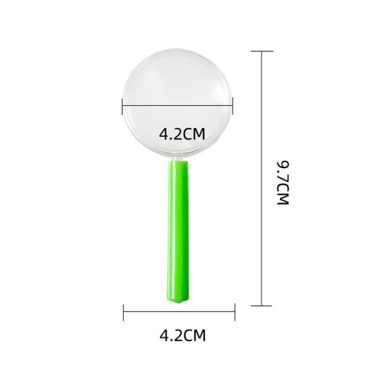 4pcs 40mm 3X Plastic Acrylic Lens Children Teaching Magnifier Color Handle Magnifying Glass, Color Random Delivery, 40mm 3X