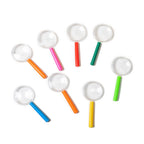 4pcs 40mm 3X Plastic Acrylic Lens Children Teaching Magnifier Color Handle Magnifying Glass, Color Random Delivery, 40mm 3X