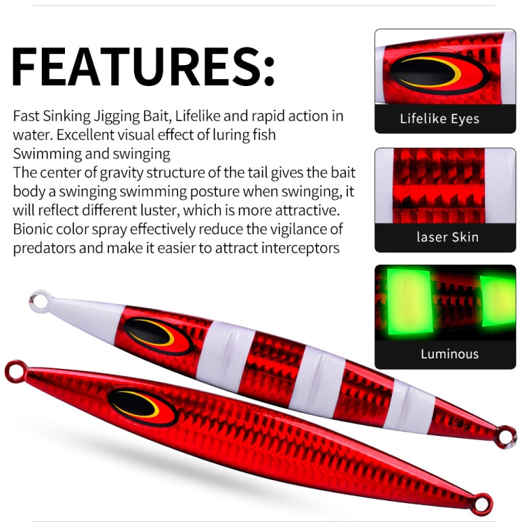 PROBEROS F125 Jogging Steelhead Deep Sea Boat Fishing Lure Rapid Sinking Sea Fishing Fake Bait, 30g, 60g, 100g, 150g, 200g, 250g