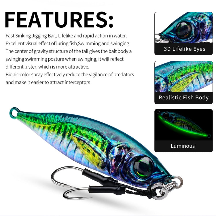 PROBEROS LF137 3D Spray Painted Bionic Lure Warp Bass Leader Fish Long Casting Freshwater Sea Luminous Fishing Bait, 28g, 40g, 60g, 80g, 100g, 120g, 150g, 180g, 200g
