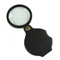 10X Folding Leather Case Magnifier Pocket Magnifying Glass, 50mm, 60mm