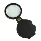 10X Folding Leather Case Magnifier Pocket Magnifying Glass, 50mm, 60mm