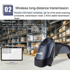 NETUM One-Dimensional Self-Sensing Code Sweeper Handheld Mobile Red Light Scanning Machine, Wired, Wireless, Wired With Bracket, Wireless With Bracket