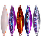 PROBEROS LF124 Deep Sea Iron Plate Lead Fish Fishing Lure Slow Sinking Rocking Luminous Boat Fishing Bait, 30g, 40g, 60g, 80g, 100g, 120g
