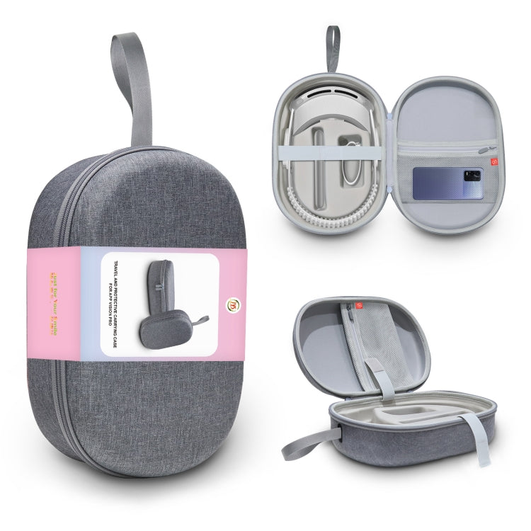 JYS-APP001 For Apple Vision Pro Headset Storage Bag VR Glasses Anti-Scrape Portable Bag, Gray Linen, Gray Felt