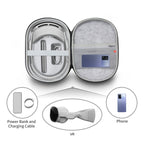 JYS-APP001 For Apple Vision Pro Headset Storage Bag VR Glasses Anti-Scrape Portable Bag, Gray Linen, Gray Felt