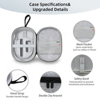 JYS-APP001 For Apple Vision Pro Headset Storage Bag VR Glasses Anti-Scrape Portable Bag, Gray Linen, Gray Felt