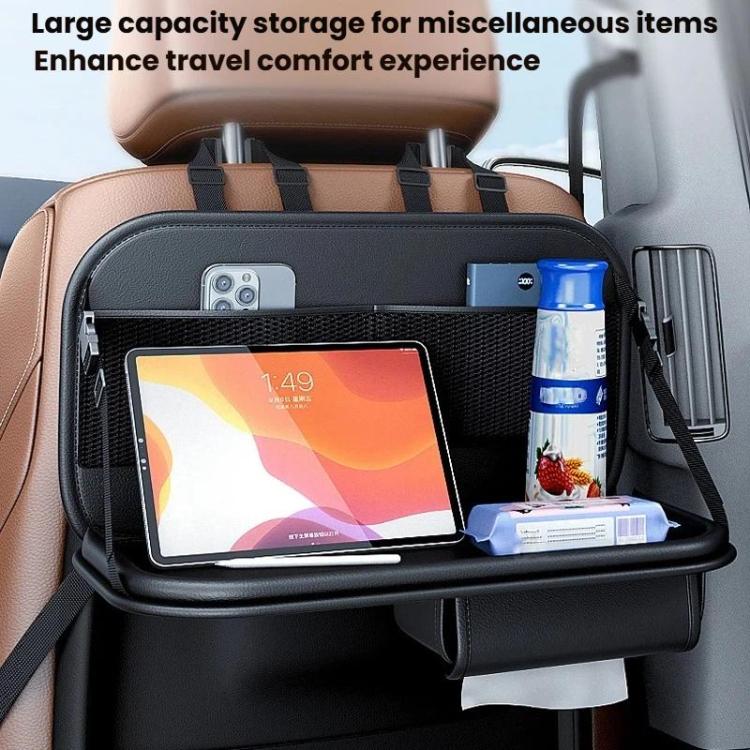 Car Rear Seat Back Storage Bag Large Capacity Foldable Chair Back Storage Pouch, Black