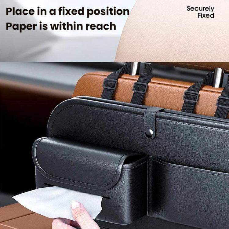 Car Rear Seat Back Storage Bag Large Capacity Foldable Chair Back Storage Pouch, Black