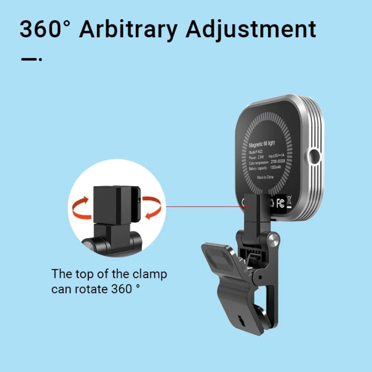 Mini Magnetic Fill Light Rechargeable Tri-Color Temperature Selfie Light, F-622