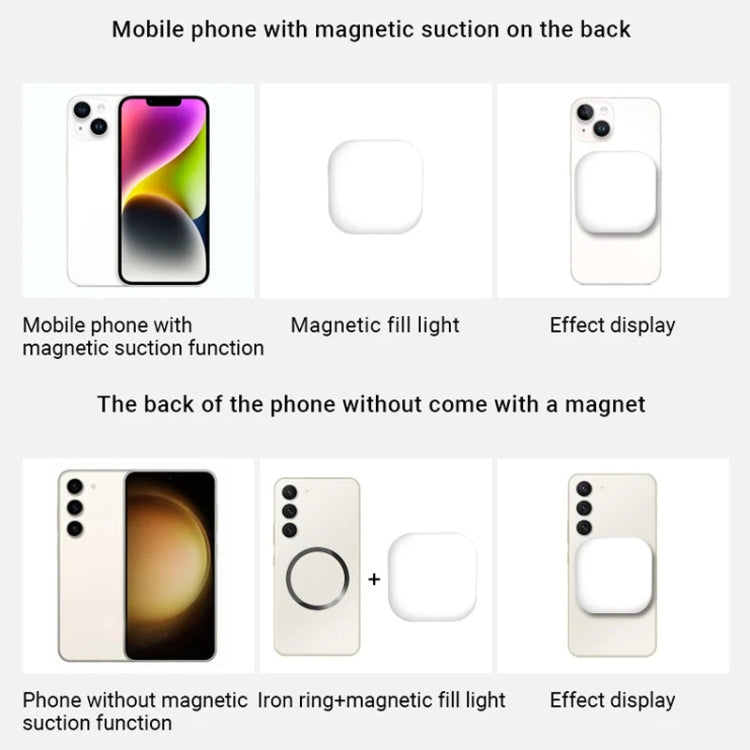 Mini Magnetic Fill Light Rechargeable Tri-Color Temperature Selfie Light, F-622