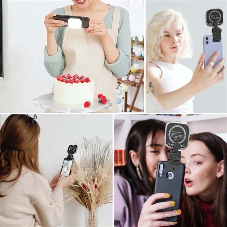 Mini Magnetic Fill Light Rechargeable Tri-Color Temperature Selfie Light, F-622