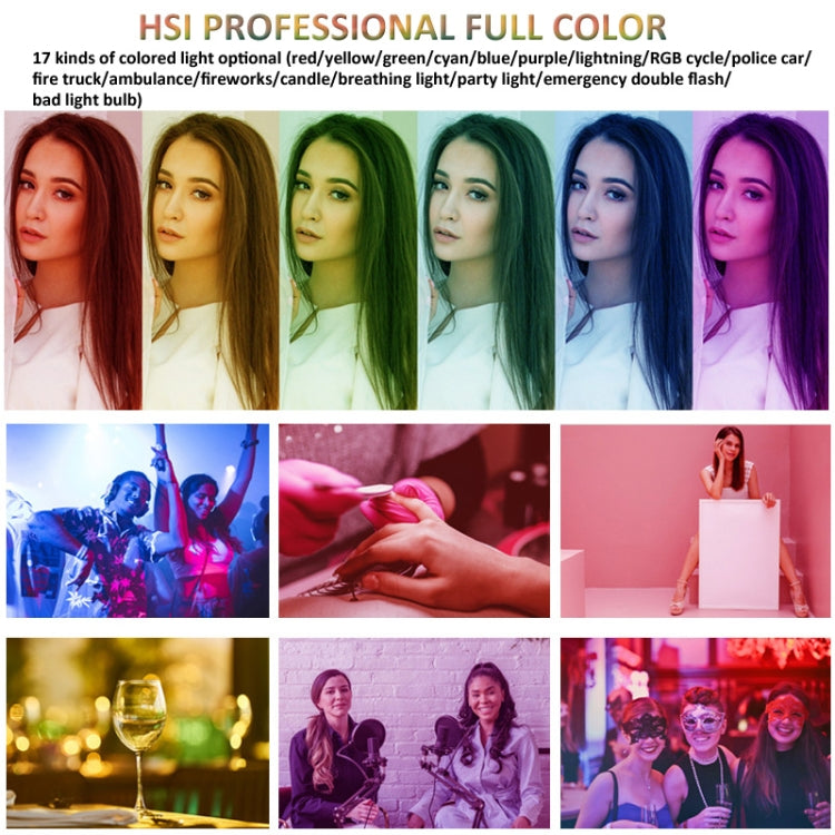 RGB Fill Light Photography Lamp With Hidden Folding Phone Clip & Cold Shoe Interface, F-615