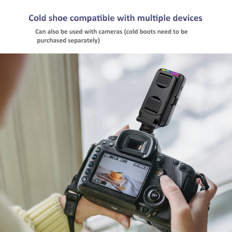 RGB Fill Light Photography Lamp With Hidden Folding Phone Clip & Cold Shoe Interface, F-615