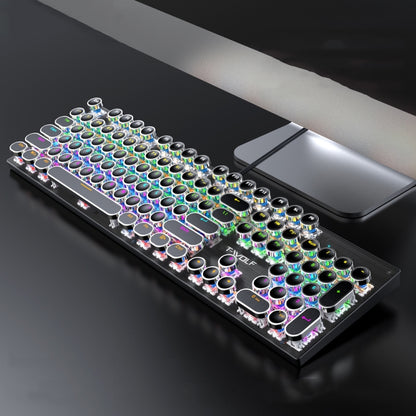 T-WOLF T75 104 Keys Adjustable RGB Light Computer Game Wired Mechanical Keyboard