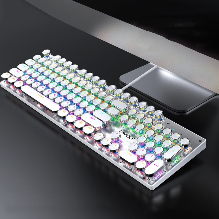T-WOLF T75 104 Keys Adjustable RGB Light Computer Game Wired Mechanical Keyboard