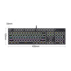 T-WOLF T75 104 Keys Adjustable RGB Light Computer Game Wired Mechanical Keyboard