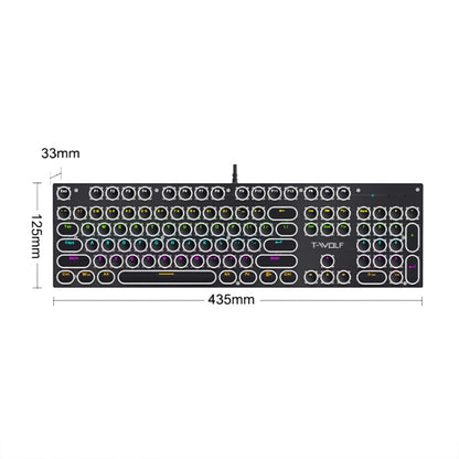 T-WOLF T75 104 Keys Adjustable RGB Light Computer Game Wired Mechanical Keyboard