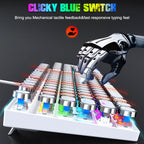 T-WOLF T75 104 Keys Adjustable RGB Light Computer Game Wired Mechanical Keyboard