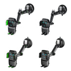Car Windscreen Dashboard Suction Cup Phone Holder, Extended Green, Extended Black, Regular Green, Regular Black
