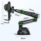 Car Windscreen Dashboard Suction Cup Phone Holder, Extended Green, Extended Black, Regular Green, Regular Black