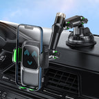 Car Windscreen Dashboard Suction Cup Phone Holder, Extended Green, Extended Black, Regular Green, Regular Black