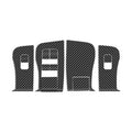 4pcs /Set For Tesla Model 3 Lift Window Button Sticker Car Interior, Carbon Fiber, Starry Line