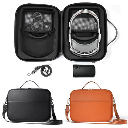For Apple Vision Pro Headset Multifunctional Storage Bag Carrying Case, Black, Brown