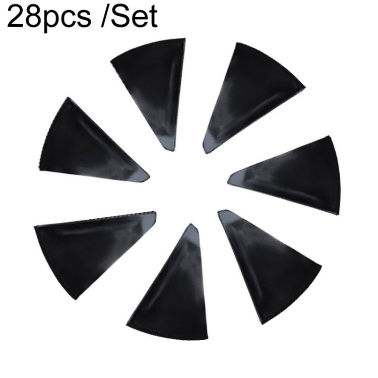 28pcs /Set For Tesla Model 3 Tire Sticker Modification Protective Film, Carbon Fiber, Bright Black, Electroplating Silver