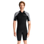 DIVE & SAIL 3mm Short Sleeve One-Piece Warm Wetsuit Cold Resistant Diving Surfing Swimsuit, S, M, L, XL, XXL