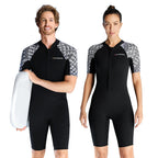 DIVE & SAIL 3mm Short Sleeve One-Piece Warm Wetsuit Cold Resistant Diving Surfing Swimsuit, S, M, L, XL, XXL