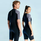 DIVE & SAIL 3mm Short Sleeve One-Piece Warm Wetsuit Cold Resistant Diving Surfing Swimsuit, S, M, L, XL, XXL