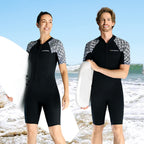 DIVE & SAIL 3mm Short Sleeve One-Piece Warm Wetsuit Cold Resistant Diving Surfing Swimsuit, S, M, L, XL, XXL