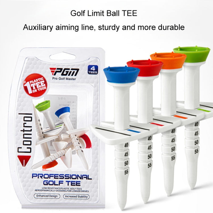 PGM QT022 Golf Tee Adjustable Limit Aiming Assist 77mm Tee Length, 4pcs /Box