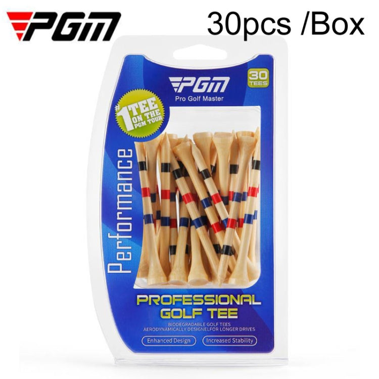 30pcs /Box PGM QT030 Golf Bamboo Tee Adjustable Height Spikes Golf Depth Marker Tee, 83mm, 38mm