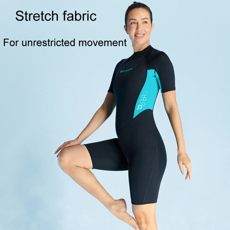 DIVE & SAIL 1.5mm Warm One-Piece Short Sleeve Wetsuit Outdoor Surfing Coldproof Snorkeling Suit, S, M, L, XL, XXL