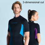 DIVE & SAIL 1.5mm Warm One-Piece Short Sleeve Wetsuit Outdoor Surfing Coldproof Snorkeling Suit, S, M, L, XL, XXL