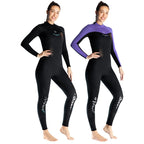 DIVE & SAIL 3mm Ladies Warm Thickened One-Piece Long Sleeve Wetsuit Winter Swimming Gear, S, M, L, XL, XXL