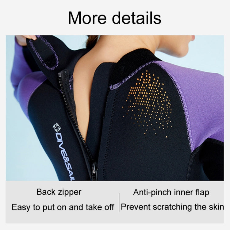 DIVE & SAIL 3mm Ladies Warm Thickened One-Piece Long Sleeve Wetsuit Winter Swimming Gear, S, M, L, XL, XXL