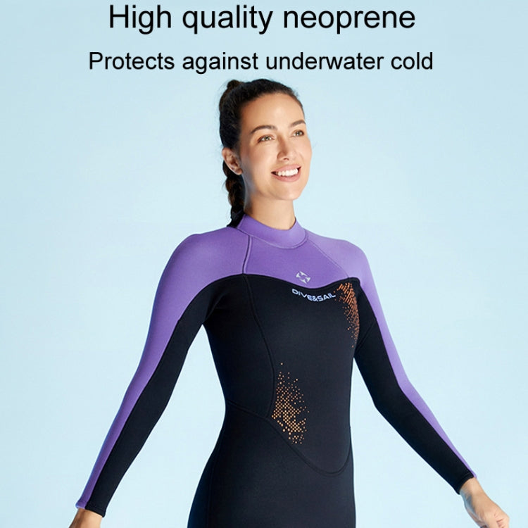 DIVE & SAIL 3mm Ladies Warm Thickened One-Piece Long Sleeve Wetsuit Winter Swimming Gear, S, M, L, XL, XXL