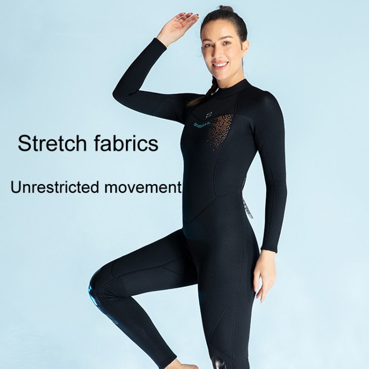 DIVE & SAIL 3mm Ladies Warm Thickened One-Piece Long Sleeve Wetsuit Winter Swimming Gear, S, M, L, XL, XXL