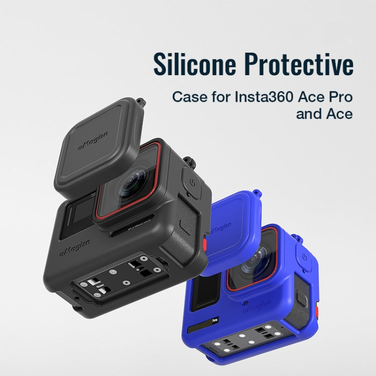 aMagisn Silicone Protection Case Sports Camera Protection Accessories, For Insta360 Ace Pro (Black), For Insta360 Ace Pro (Blue), For Insta360 Ace (Black), For Insta360 Ace (Blue)