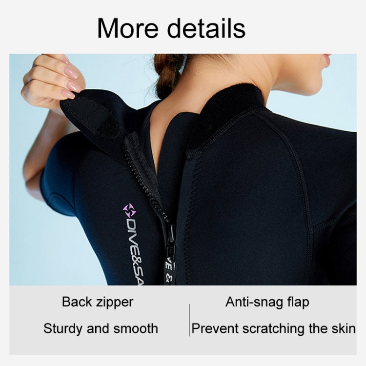 DIVE & SAIL 1.5mm Short Sleeve One-Piece Warm Wetsuit Surfing Snorkeling Winter Swimming Gear, S, M, L, XL, XXL